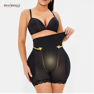 Mesh Shapewear High Waist Contro Tummy Body Shaper Short with Removable Hip Butt Pads