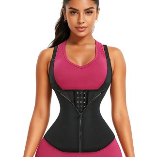 Women Neoprene Sauna Sweat Waist Trainer Vest Zipper Design Gym Workout Body Shaper Tank Top