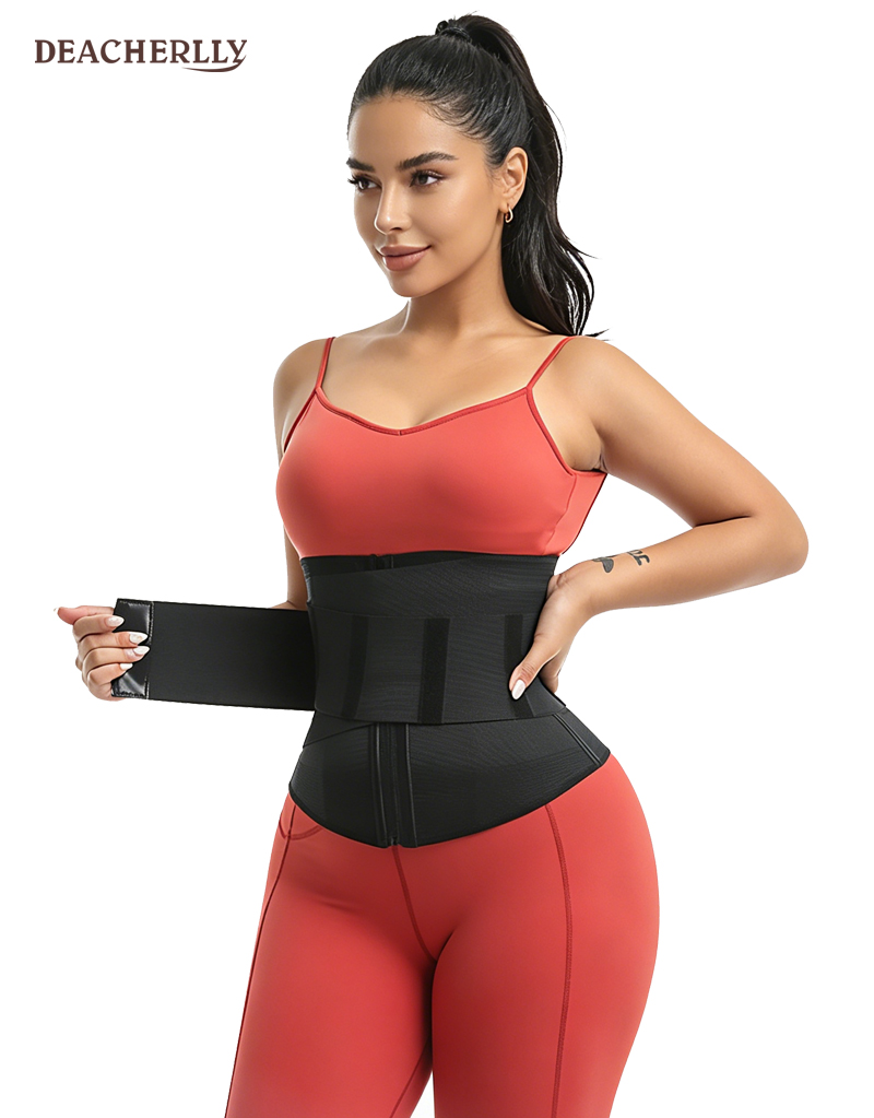 Deacherlly Double Belt Zip Front Workout Waist Trainer